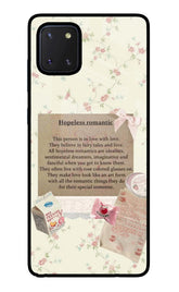 Hopeless Romantic Samsung Note 10 Lite Glass Case